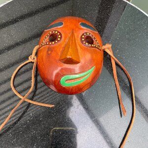 Vtg Korean Traditional Hahoeta Handmade Wooden Theater Mini Mask